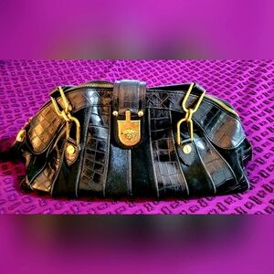 Versace Black and Gold Hobo Bag